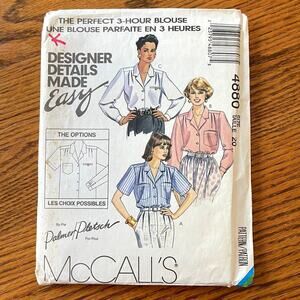 Vintage 1990s McCalls 4880 Sewing Pattern Size Lg EASY 3 Hour Top Set COMPLETE